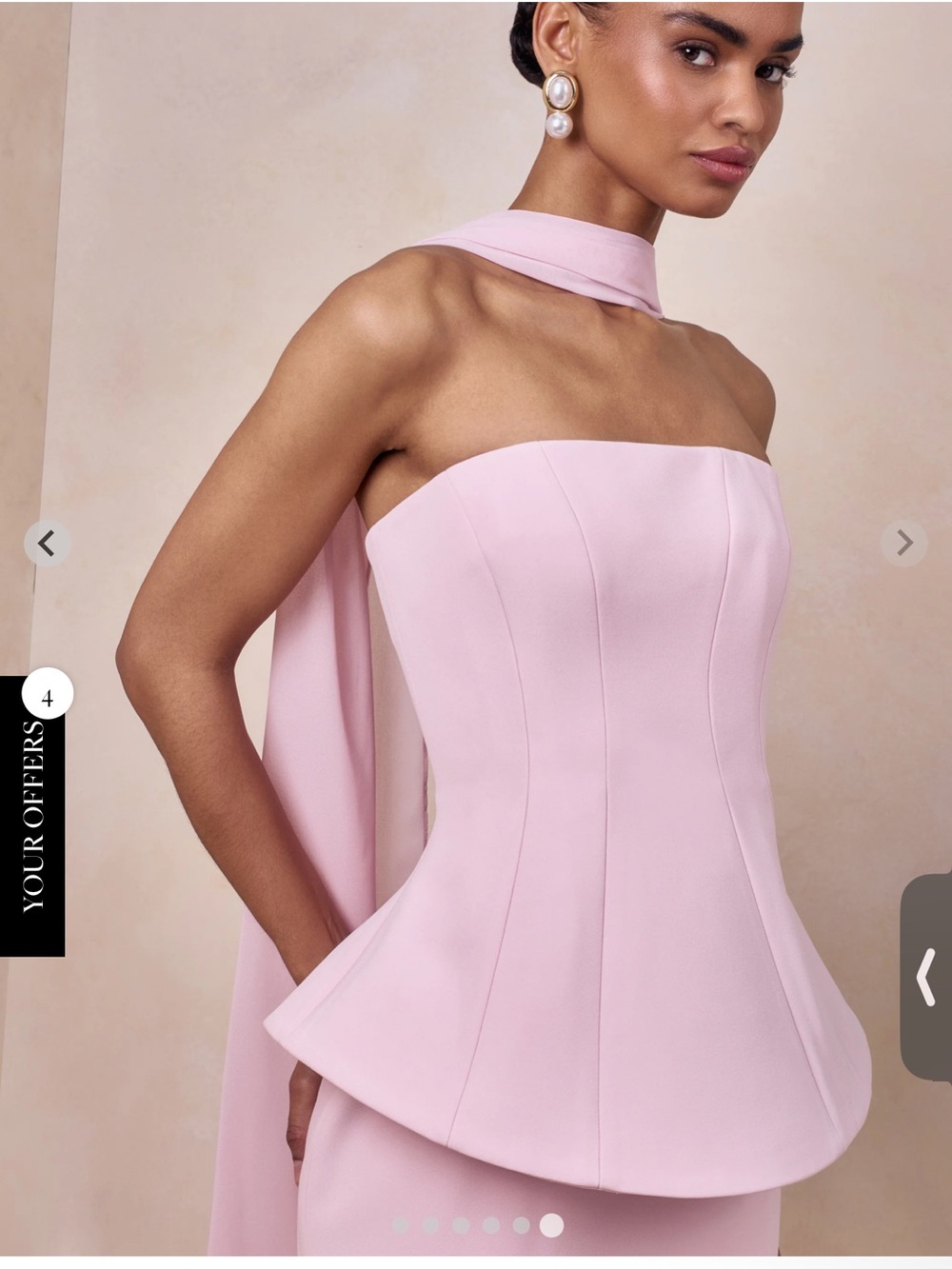 CLUB L - FARRON Light Pink Bandeau Corset Maxi Dress MISSING NECK SCARF - Picture 5 of 6